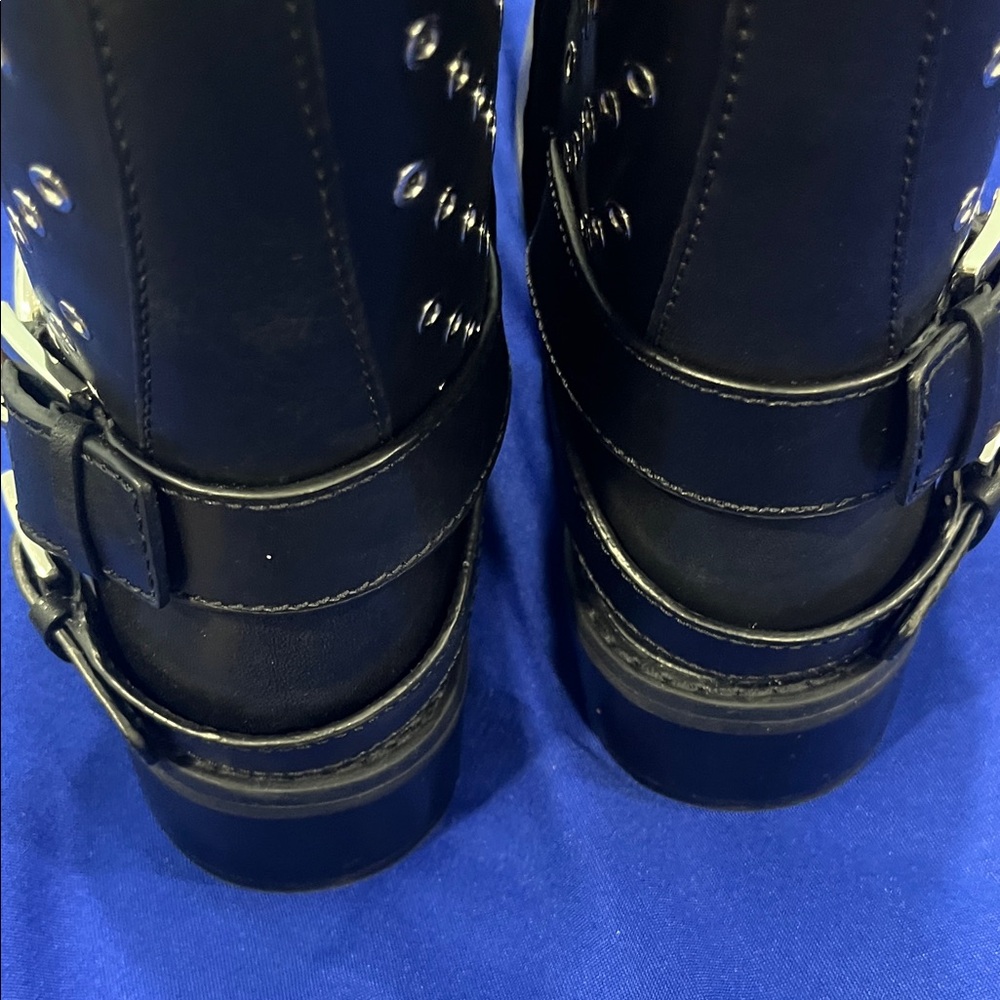 Michael Kors Black Studded Combat Moto Boots - Picture 4 of 4